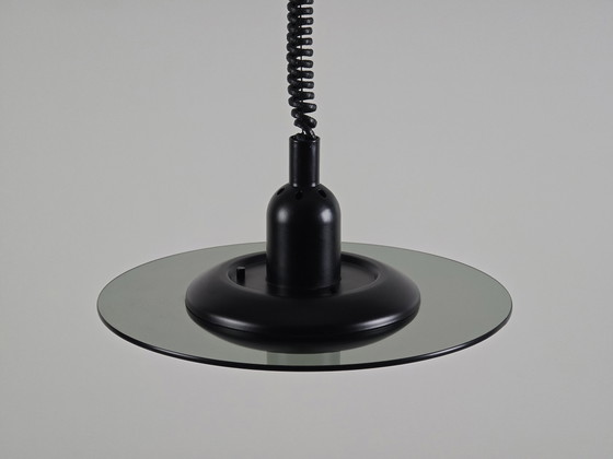 Image 1 of Vintage 1980S Steinhauer Ufo Hanglamp Met Getint Glazen Schijf