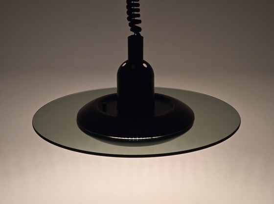 Image 1 of Vintage 1980S Steinhauer Ufo Hanglamp Met Getint Glazen Schijf