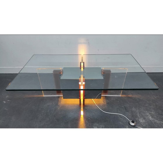 Image 1 of Vintage salontafel met achtergrondverlichting van Philippe Jean, 1970