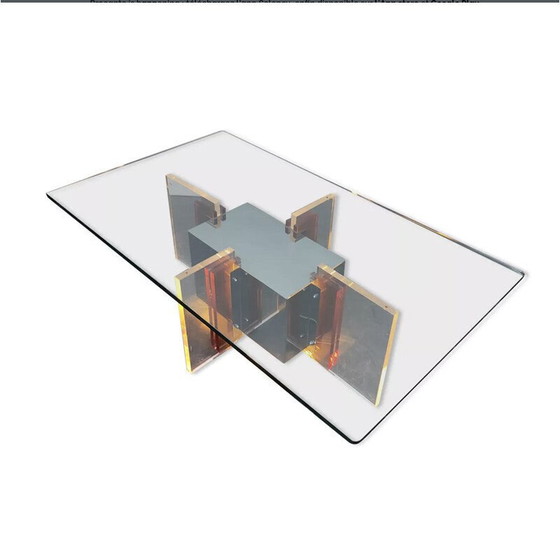 Image 1 of Vintage salontafel met achtergrondverlichting van Philippe Jean, 1970