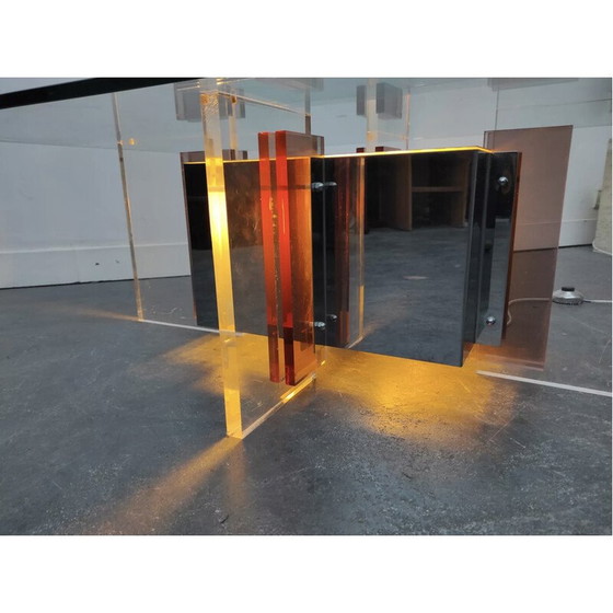 Image 1 of Vintage salontafel met achtergrondverlichting van Philippe Jean, 1970