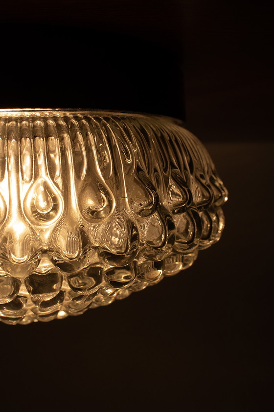 Image 1 of Model 5 New old stock plafondlamp met kristal en bakeliet