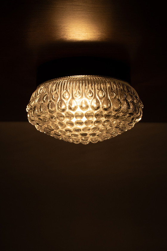 Image 1 of Model 5 New old stock plafondlamp met kristal en bakeliet