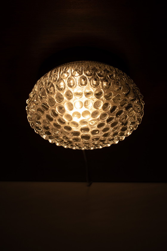 Image 1 of Model 5 New old stock plafondlamp met kristal en bakeliet