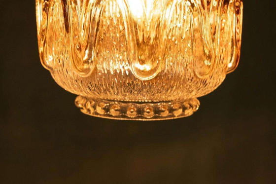 Image 1 of Brutalist glazen hanglampen 70s, vintage Swedish pendant