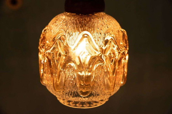 Image 1 of Brutalist glazen hanglampen 70s, vintage Swedish pendant