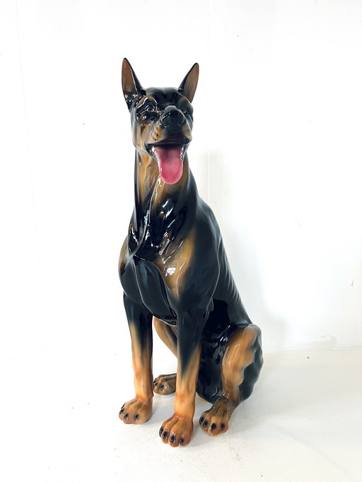 Vintage Italiaanse Keramieken Dobermann Pinscher ‘60