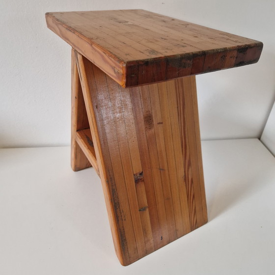 Image 1 of 70'S 80'S Grenen Houten Plantentafel Krukje