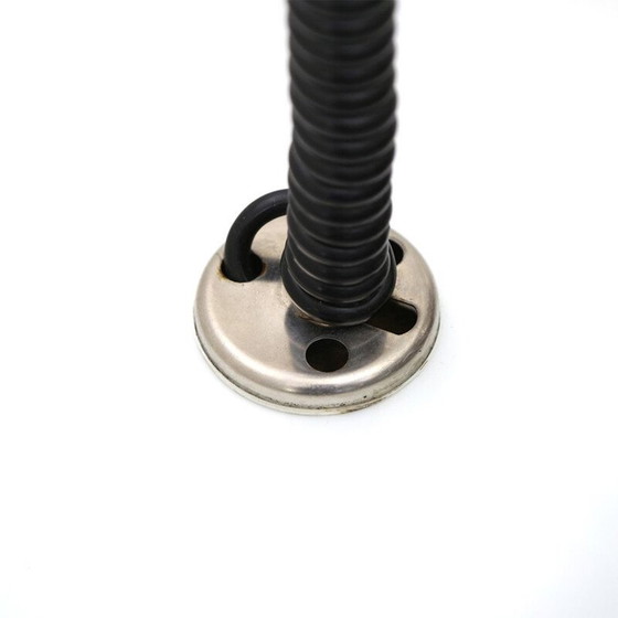 Image 1 of Vintage kroonluchter van wit glas met zwarte randen, 1970