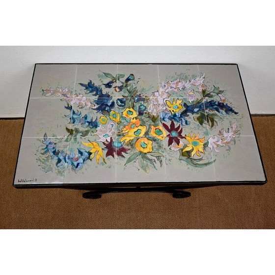 Image 1 of Vintage smeedijzeren salontafel van Isabelle Delcourt, 1960