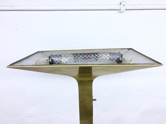 Image 1 of Italiaanse New Society vloerlamp plafondlamp van messing jaren 70