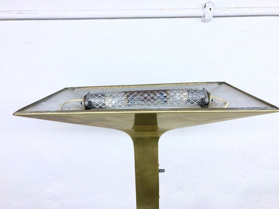 Image 1 of Italiaanse New Society vloerlamp plafondlamp van messing jaren 70