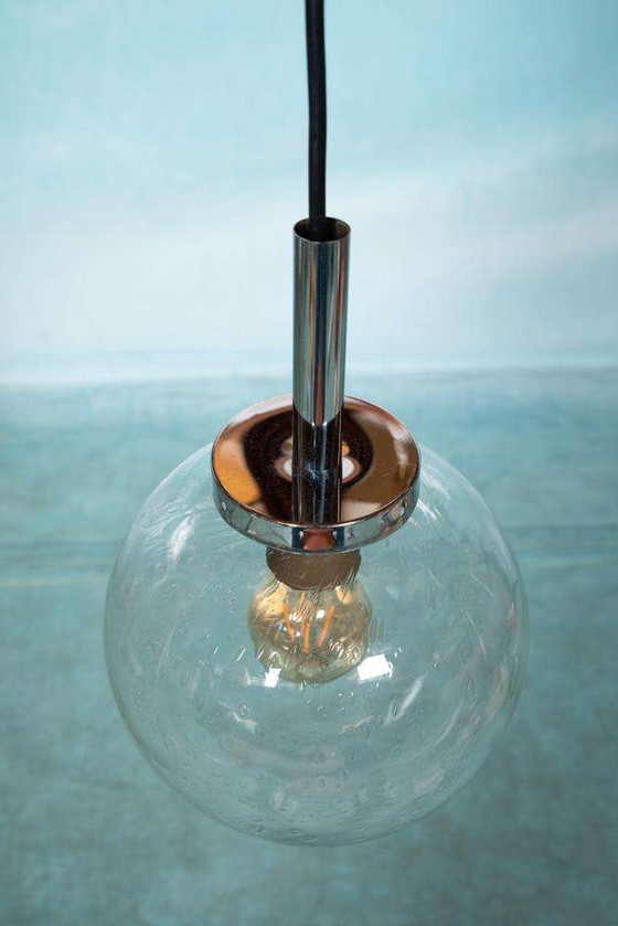 Image 1 of Space age druppelglas bollamp, vintage design globe lamp