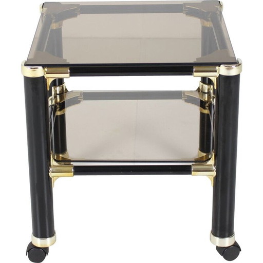 Kleine vintage glazen tafel Vet For, Italië 1980