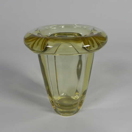 Image 1 of Art Deco vaas dik glas met omgeslagen rand, jaren 30