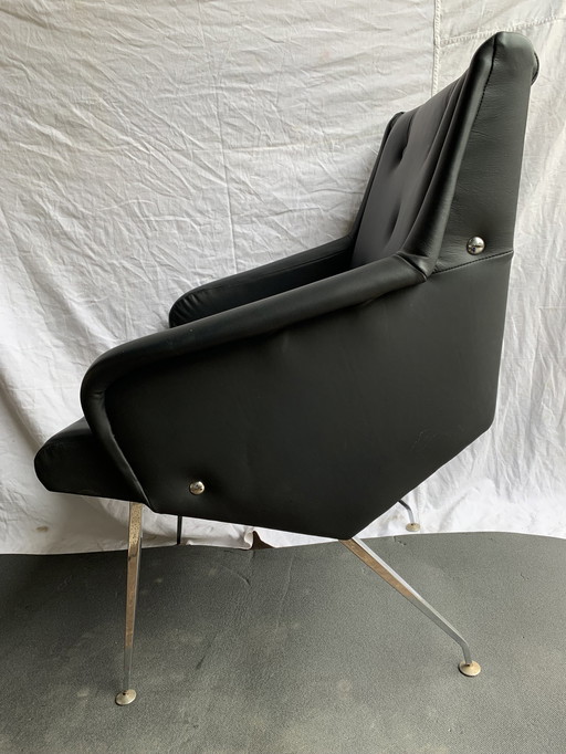 Paar Fauteuils Steiner Nieuw Leder 1960