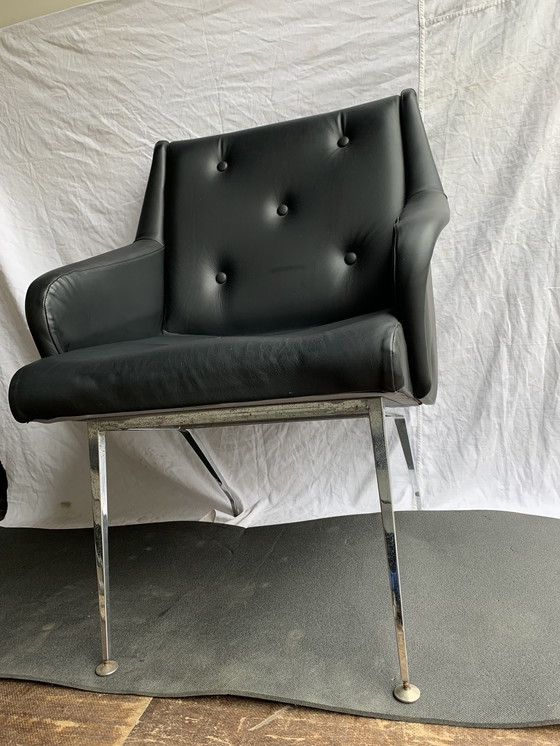 Image 1 of Paar Fauteuils Steiner Nieuw Leder 1960