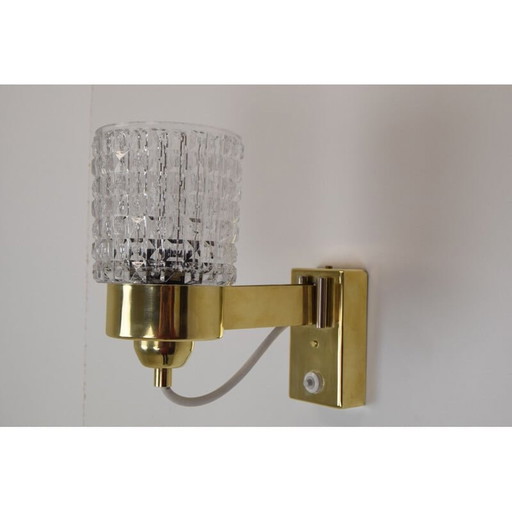 Vintage glazen lamp van Lidokov, Tsjecho-Slowakije 1960