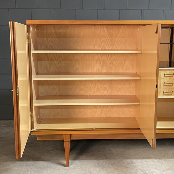 Image 1 of Vintage XL highboard – notenhout – jaren 60