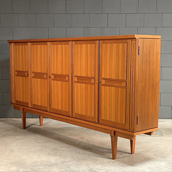 Image 1 of Vintage XL highboard – notenhout – jaren 60