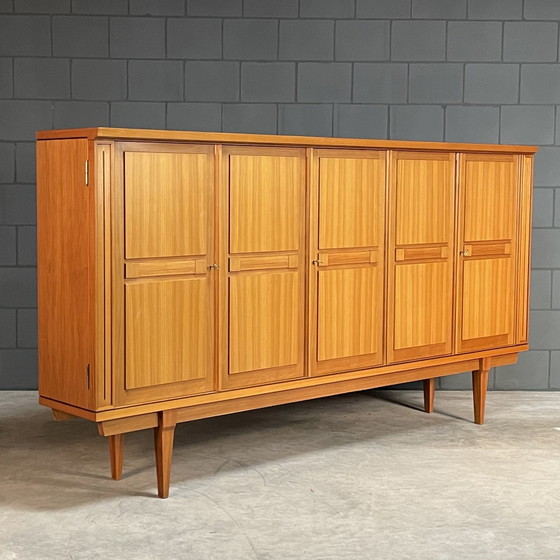 Image 1 of Vintage XL highboard – notenhout – jaren 60