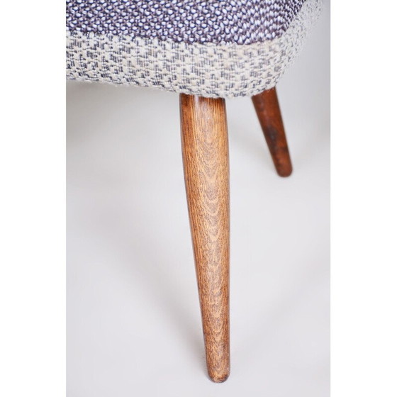 Image 1 of Paar grijze mid century fauteuils, Tsjechië 1950