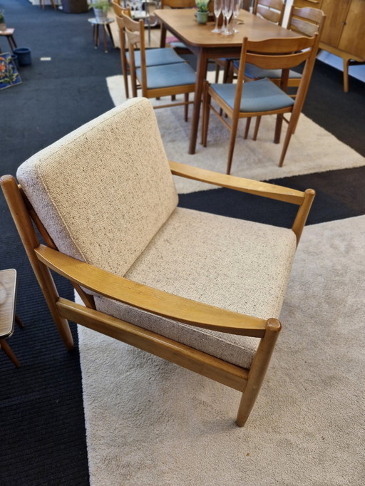 Vintage Fauteuil 70S Beige  Boucle