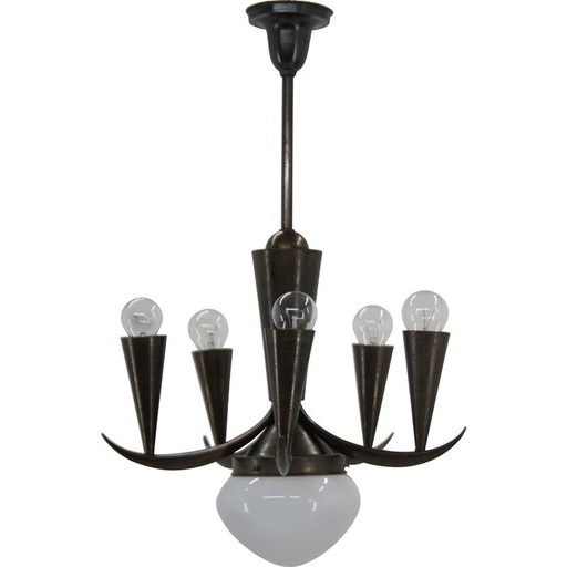 Vintage kubistische kroonluchter van Ias, jaren 1910