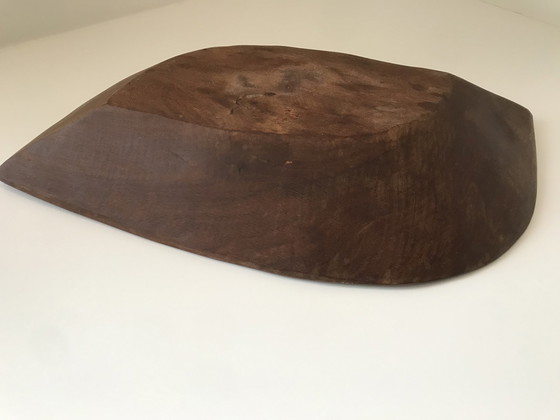 Image 1 of Grote Vintage Teak Houten Schaal, Massief Houten Kom, 48 Cm!