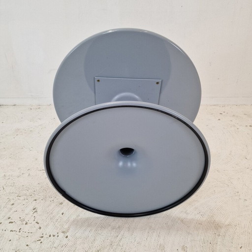 Vintage "Circle" ronde salontafel in wit hout en metaal door Pierre Paulin voor Artifort, 1970