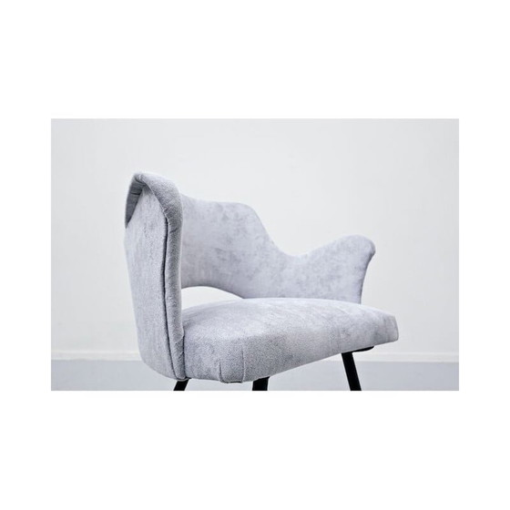 Image 1 of Paar fluwelen fauteuils, Italiaans 1950