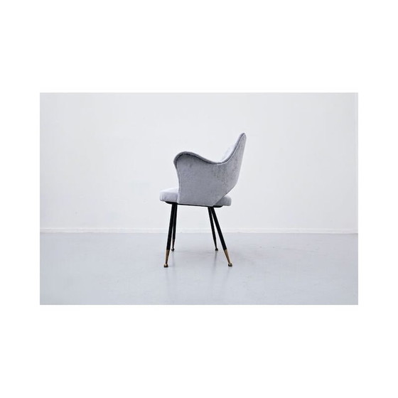 Image 1 of Paar fluwelen fauteuils, Italiaans 1950