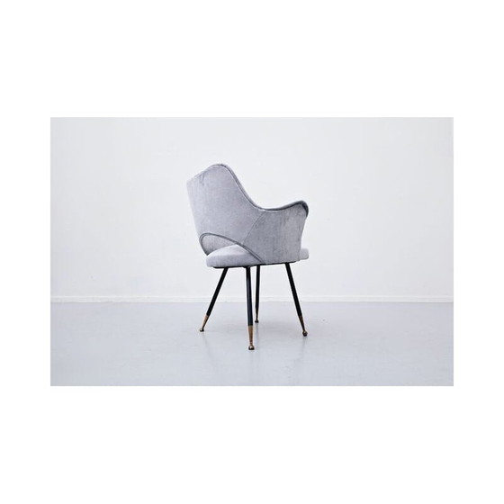 Image 1 of Paar fluwelen fauteuils, Italiaans 1950