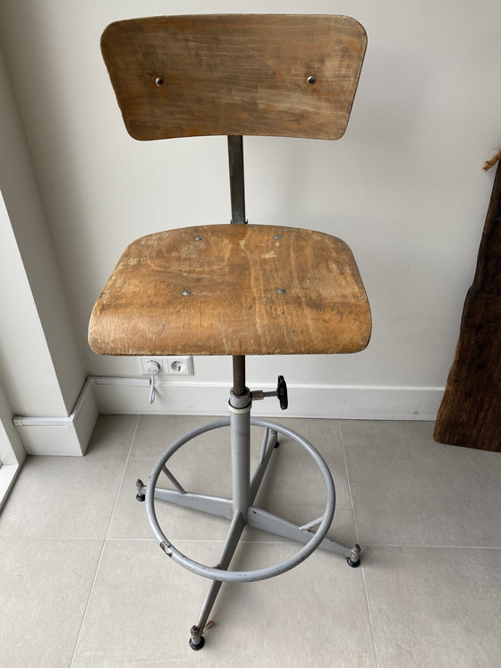 Image 1 of Houten Bureau Met Bureau Stoel