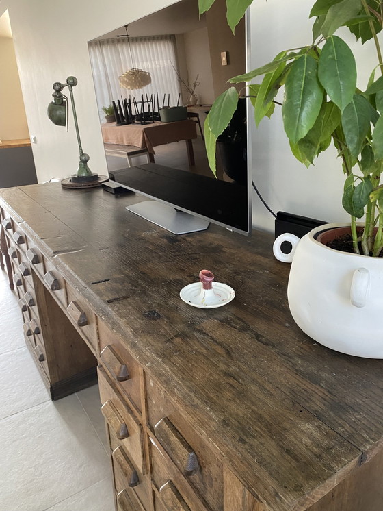 Image 1 of Houten Bureau Met Bureau Stoel