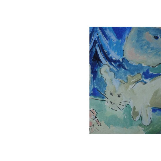 Image 1 of Vintage Sagomöte olieverf op board door Lennart Lilja