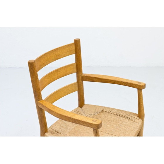 Set van 6 vintage Deense eiken en papieren koord fauteuils door Viggo Hardie-Fischer Denemarken 1950 (photo 9 of 10)