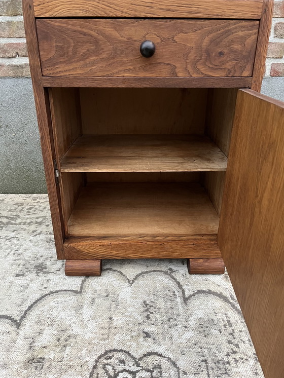 Image 1 of Art Deco Haagse School Kast Met Marmeren Blad 