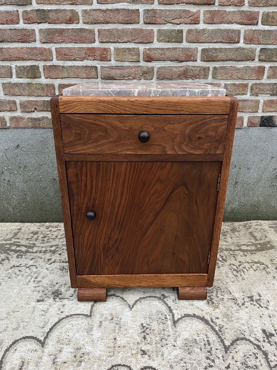Art Deco Haagse School Kast Met Marmeren Blad