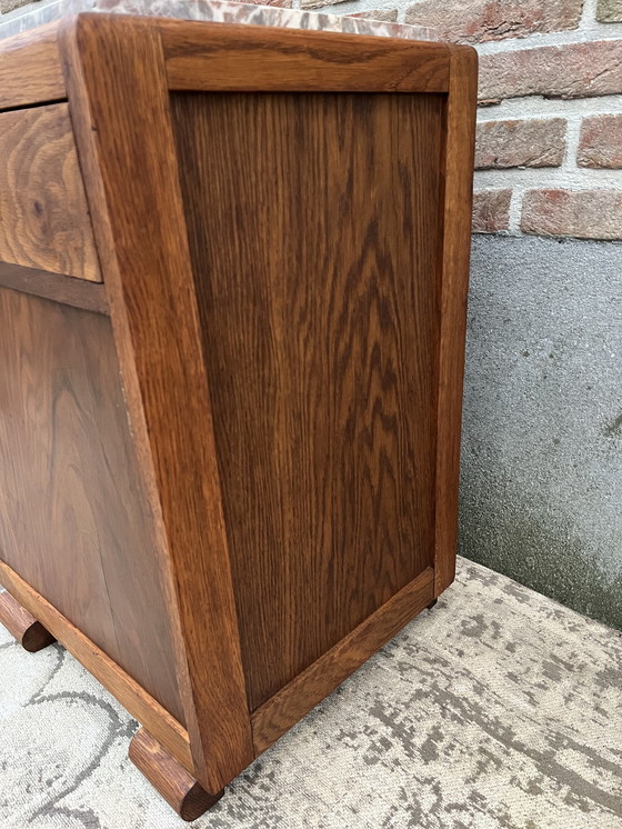 Image 1 of Art Deco Haagse School Kast Met Marmeren Blad 