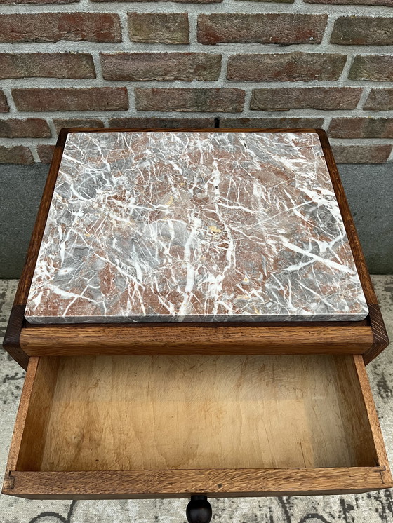 Image 1 of Art Deco Haagse School Kast Met Marmeren Blad 