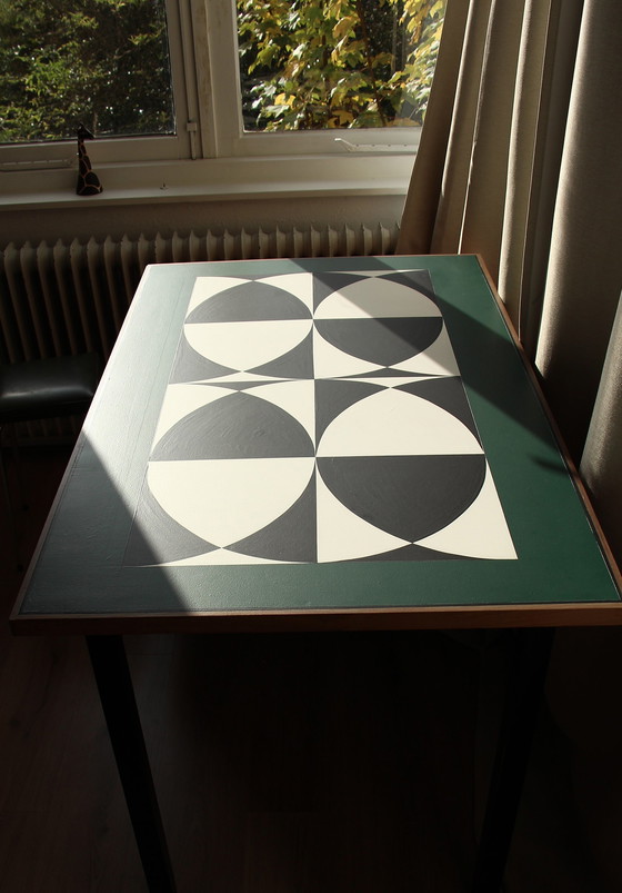 Image 1 of Philips Bureau met handgeschilderd geometrisch patroon