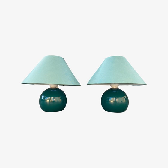 Image 1 of Set van 2 Groene Deense Design Tafellampen