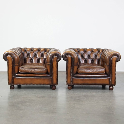 2 x Rundleren Chesterfield Fauteuil