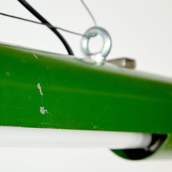Image 1 of Mid century groene buisvormige industriële lamp, jaren 1980