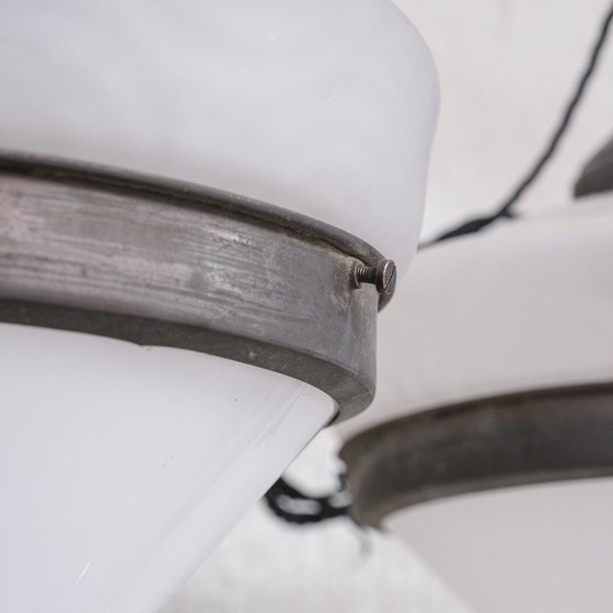 Image 1 of Paar vintage glazen hanglampen, Frankrijk 1920