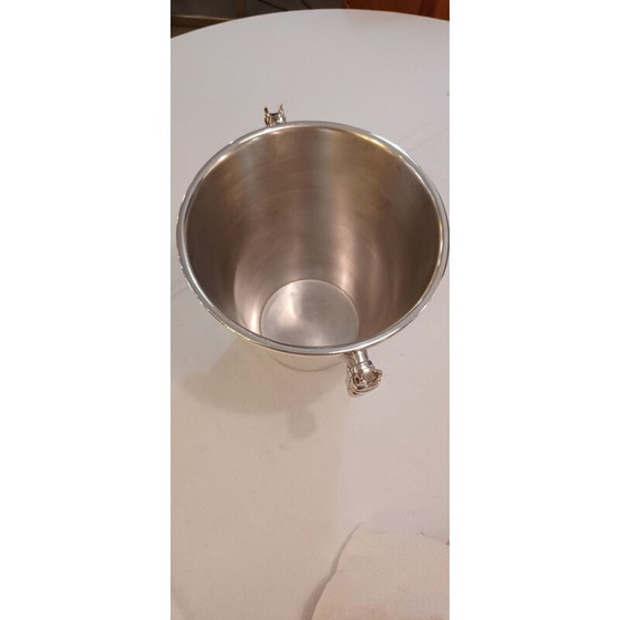 Image 1 of Vintage zilveren metalen ijsemmer van Jordan Sheffield, Engeland