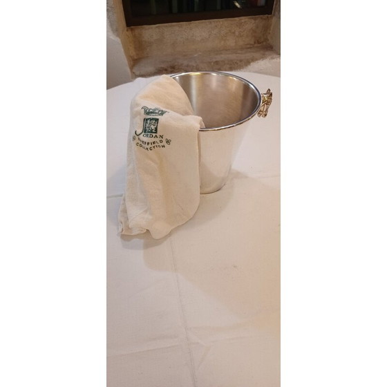 Image 1 of Vintage zilveren metalen ijsemmer van Jordan Sheffield, Engeland