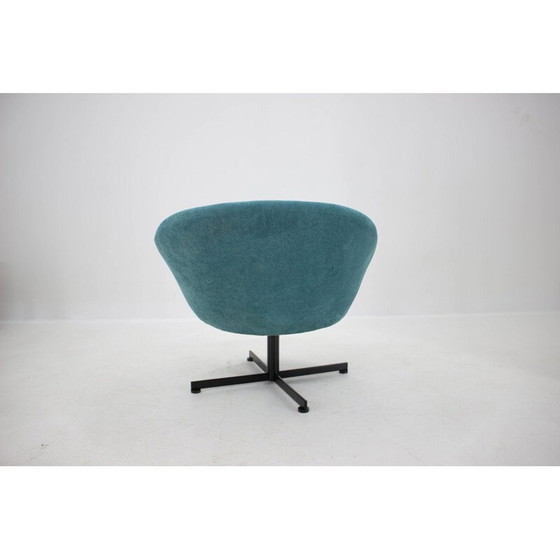 Image 1 of Vintage blauwe draaifauteuil, Tsjecho-Slowakije 1970