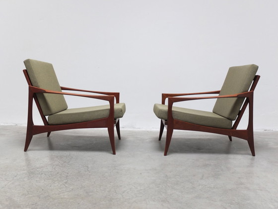 Image 1 of Zeldzaam paar fauteuils van Knoll Antimott, 1950S